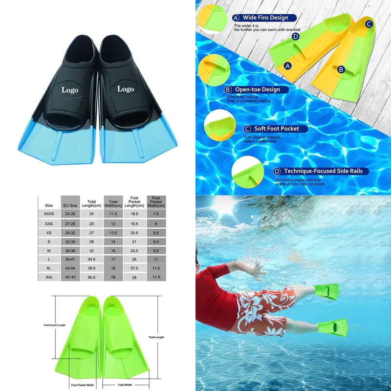 Fin Diving Blade - Sirip Selam Silikon Profesional Bilah Pendek